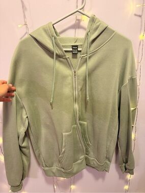 SHEIN Mint Green Full-Zip Hoodie